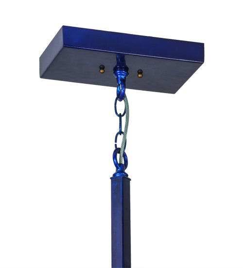 Meyda Lighting Neutron 67" 24-Light LED Blue Chandelier With Contrail Mist Idalight Shade