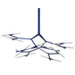 Meyda Lighting Neutron 67" 24-Light LED Blue Chandelier With Contrail Mist Idalight Shade
