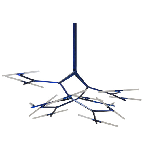 Meyda Lighting Neutron 67" 24-Light LED Blue Chandelier With Contrail Mist Idalight Shade
