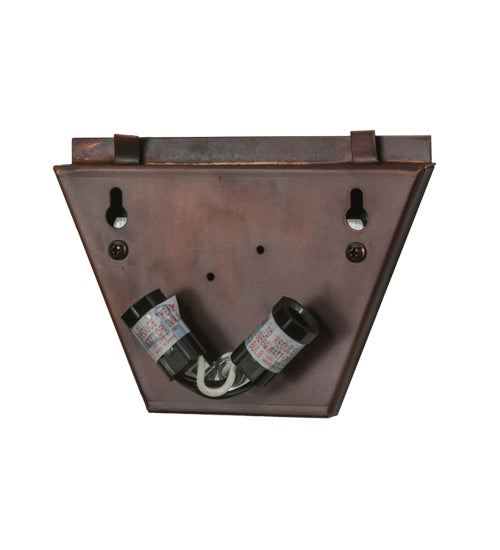 Meyda Lighting Nevada 15" 2-Light Mahogany Bronze Wall Sconce With Multi-Colored Shade Glass