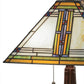 Meyda Lighting Nevada 23" 2-Light Mahogany Bronze Table Lamp With Multi-Colored Shade Glass