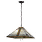Meyda Lighting Nevada 28" 2-Light Mahogany Bronze Pendant Light With Multi-Colored Shade Glass