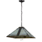 Meyda Lighting Nevada 28" 2-Light Mahogany Bronze Pendant Light With Multi-Colored Shade Glass