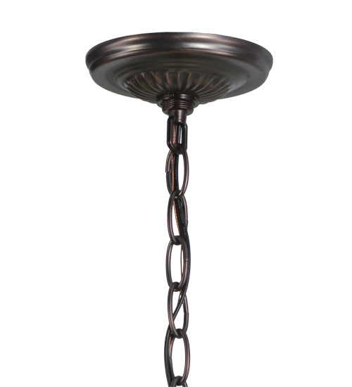Meyda Lighting Nevada 28" 2-Light Mahogany Bronze Pendant Light With Multi-Colored Shade Glass