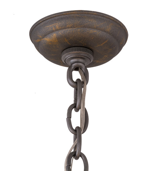 Meyda Lighting New Country French 26" 10-Light French Bronze Chandelier With Amber Faux Candlelight