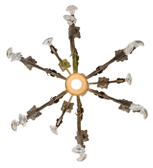 Meyda Lighting New Country French 26" 10-Light French Bronze Chandelier With Amber Faux Candlelight