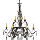 Meyda Lighting New Country French 39" 9-Light Cajun Spice Textured Chandelier With Amber Faux Candlelight and Crystal