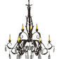 Meyda Lighting New Country French 39" 9-Light Cajun Spice Textured Chandelier With Amber Faux Candlelight and Crystal