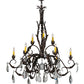 Meyda Lighting New Country French 39" 9-Light Cajun Spice Textured Chandelier With Amber Faux Candlelight and Crystal