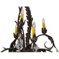 Meyda Lighting New Country French 39" 9-Light Cajun Spice Textured Chandelier With Amber Faux Candlelight and Crystal