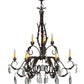 Meyda Lighting New Country French 39" 9-Light Cajun Spice Textured Chandelier With Amber Faux Candlelight and Crystal