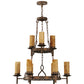 Meyda Lighting Newcastle 31" 9-Light 2-Tier Gilded Tobacco Chandelier With Tawnyrock Idalight Shade Glass