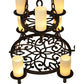 Meyda Lighting Newcastle 33" 9-Light 2-Tier Coffee Bean Chandelier With Ivory Candle Shade