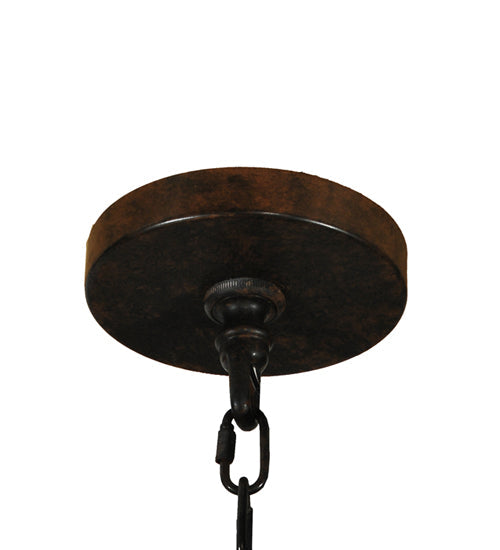 Meyda Lighting Newcastle 33" 9-Light 2-Tier Coffee Bean Chandelier With Ivory Candle Shade
