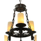 Meyda Lighting Newcastle 33" 9-Light 2-Tier Coffee Bean Chandelier With Ivory Candle Shade