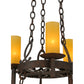 Meyda Lighting Newcastle 33" 9-Light 2-Tier Rusty Nail Textured Chandelier With Beige Shade Glass