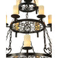 Meyda Lighting Newcastle 48" 18-Light 3-Tier Coffee Bean Chandelier With Beige Opal Shade