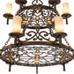 Meyda Lighting Newcastle 48" 18-Light 3-Tier Old Copper Pot Chandelier With Beige Sahara Taupe Idalight Shade
