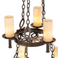 Meyda Lighting Newcastle 48" 18-Light 3-Tier Old Copper Pot Chandelier With Beige Sahara Taupe Idalight Shade