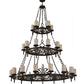 Meyda Lighting Newcastle 66" 30-Light Oil Rubbed Bronze Chandelier With Faux Beeswax Cylindres Shade
