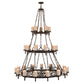 Meyda Lighting Newcastle 66" 30-Light Oil Rubbed Bronze Chandelier With Faux Beeswax Cylindres Shade