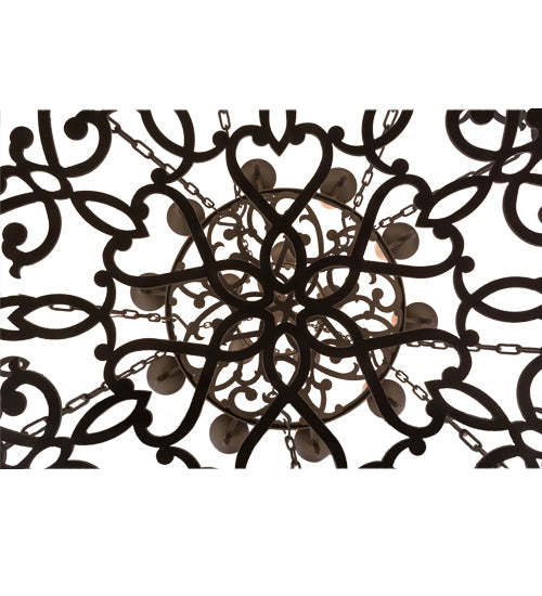 Meyda Lighting Newcastle 66" 30-Light Oil Rubbed Bronze Chandelier With Faux Beeswax Cylindres Shade