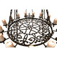 Meyda Lighting Newcastle 66" 30-Light Oil Rubbed Bronze Chandelier With Faux Beeswax Cylindres Shade