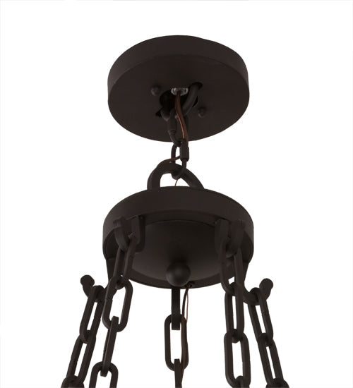 Meyda Lighting Newcastle 66" 30-Light Oil Rubbed Bronze Chandelier With Faux Beeswax Cylindres Shade