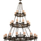 Meyda Lighting Newcastle 66" 30-Light Oil Rubbed Bronze Chandelier With Faux Beeswax Cylindres Shade