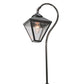 Meyda Lighting Newport 25" Craftsman Brown Sheperd's Hook Landscape Light Fixture Clear Seeded Shade Glass