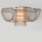 Meyda Lighting Niagara 60" 8-Light Nickel Flush Mount Light With Silver Mica Shade Glass