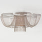 Meyda Lighting Niagara 60" 8-Light Nickel Flush Mount Light With Silver Mica Shade Glass