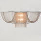 Meyda Lighting Niagara 60" 8-Light Nickel Flush Mount Light With Silver Mica Shade Glass