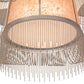 Meyda Lighting Niagara 60" 8-Light Nickel Flush Mount Light With Silver Mica Shade Glass