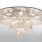 Meyda Lighting Niagara 72" 16-Light Antique Copper Flush Mount Light With Stainless Steel Chain Shade