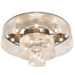 Meyda Lighting Niagara 72" 16-Light Antique Copper Flush Mount Light With Stainless Steel Chain Shade