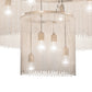 Meyda Lighting Niagara 72" 16-Light Antique Copper Flush Mount Light With Stainless Steel Chain Shade