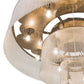 Meyda Lighting Niagara 72" 16-Light Antique Copper Flush Mount Light With Stainless Steel Chain Shade