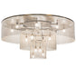 Meyda Lighting Niagara 72" 16-Light Antique Copper Flush Mount Light With Stainless Steel Chain Shade