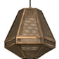 Meyda Lighting Nidos 10" Antique Copper Struttura Mini Pendant Light With Perforated Metal Shade
