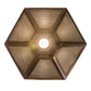 Meyda Lighting Nidos 10" Antique Copper Struttura Mini Pendant Light With Perforated Metal Shade