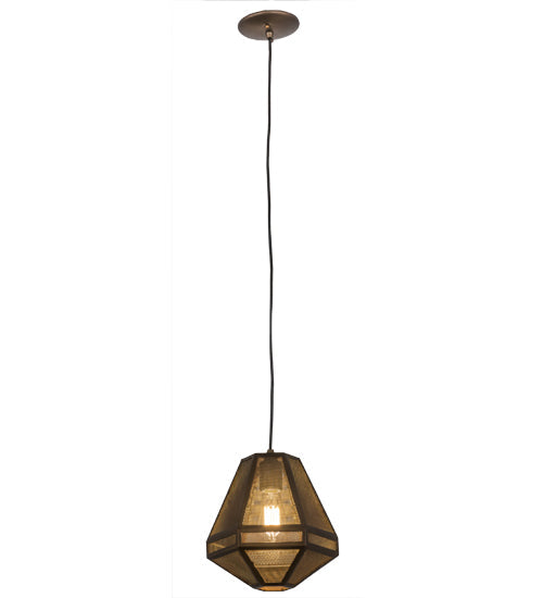 Meyda Lighting Nidos 10" Antique Copper Struttura Pendant Light