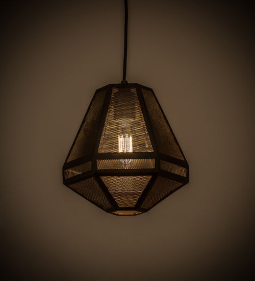 Meyda Lighting Nidos 10" Antique Copper Struttura Pendant Light