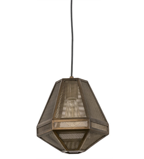 Meyda Lighting Nidos 10" Antique Copper Struttura Pendant Light