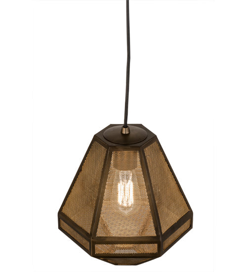 Meyda Lighting Nidos 10" Antique Copper Struttura Pendant Light