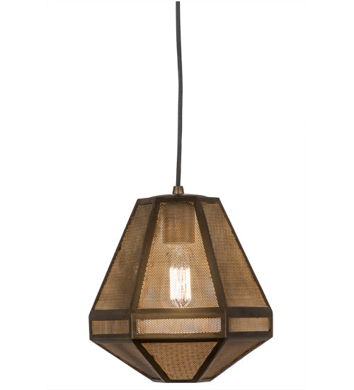 Meyda Lighting Nidos 10" Antique Copper Struttura Pendant Light