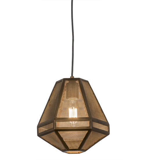 Meyda Lighting Nidos 10" Antique Copper Struttura Pendant Light