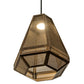 Meyda Lighting Nidos 202946 9" Antique Copper Struttura Mini Pendant Light With Perforated Metal Shade