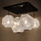 Meyda Lighting Nidos 30" 4-Light Mirror Black & Nickel Pendant Light With Black Metal Honeycomb Shade