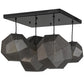 Meyda Lighting Nidos 30" 4-Light Mirror Black & Nickel Pendant Light With Black Metal Honeycomb Shade